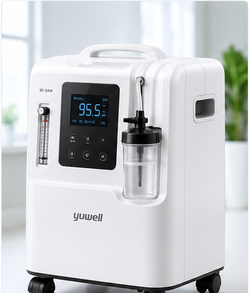 Oxygen concentrator for home oxygen therapy